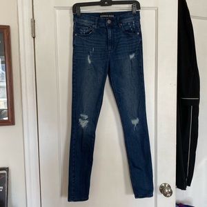 Express Distressed High Rise Legging Skinny Jeans